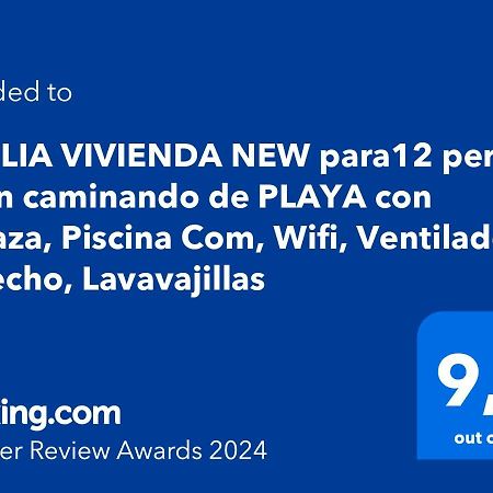 Amplia Vivienda New Para12 Pers A 4 Min Caminando De Playa Con Terraza, Piscina Com, Wifi, Ventiladores De Techo, Lavavajillas Roquetas de Mar Esterno foto