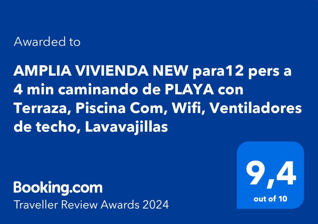 Amplia Vivienda New Para12 Pers A 4 Min Caminando De Playa Con Terraza, Piscina Com, Wifi, Ventiladores De Techo, Lavavajillas Roquetas de Mar Esterno foto