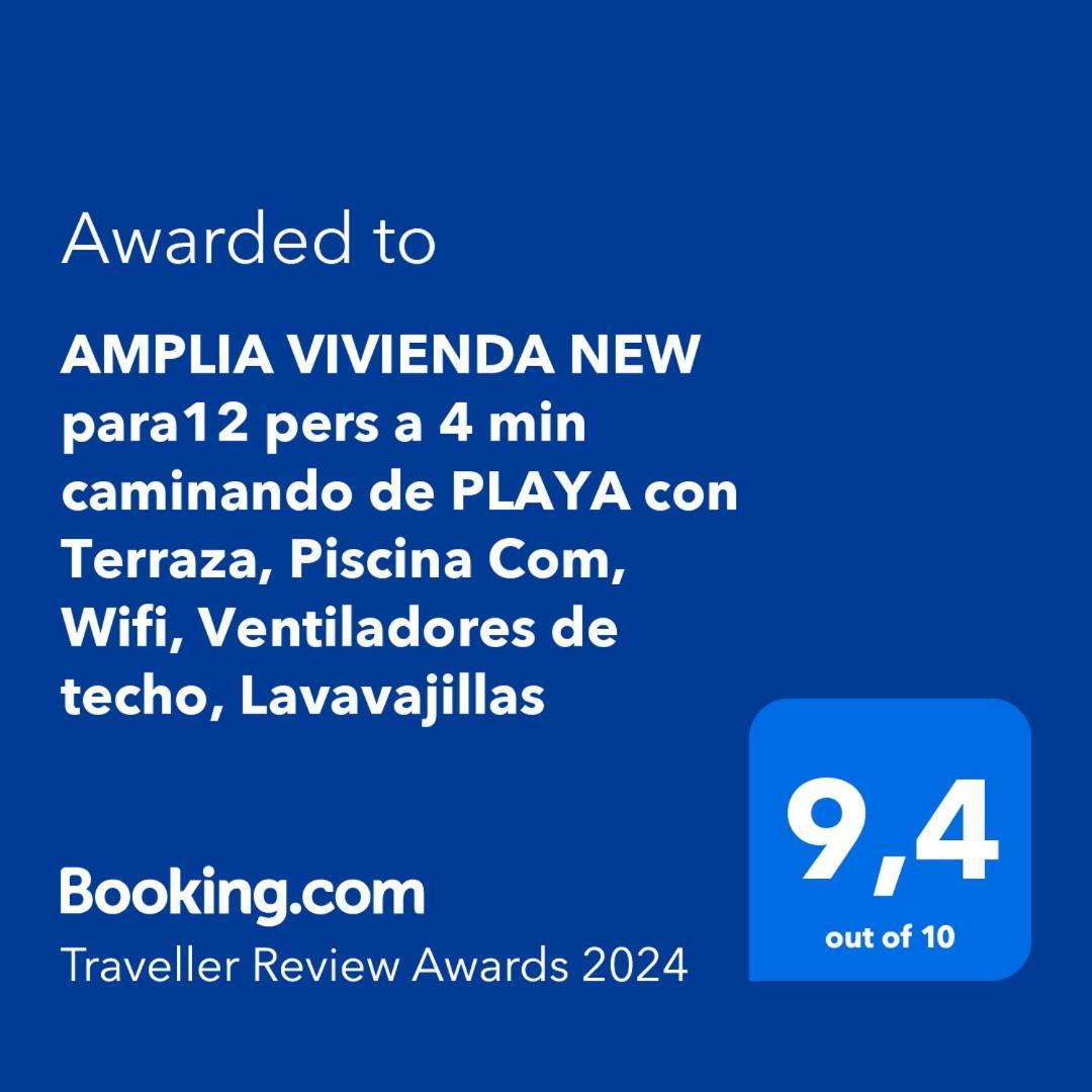 Amplia Vivienda New Para12 Pers A 4 Min Caminando De Playa Con Terraza, Piscina Com, Wifi, Ventiladores De Techo, Lavavajillas Roquetas de Mar Esterno foto